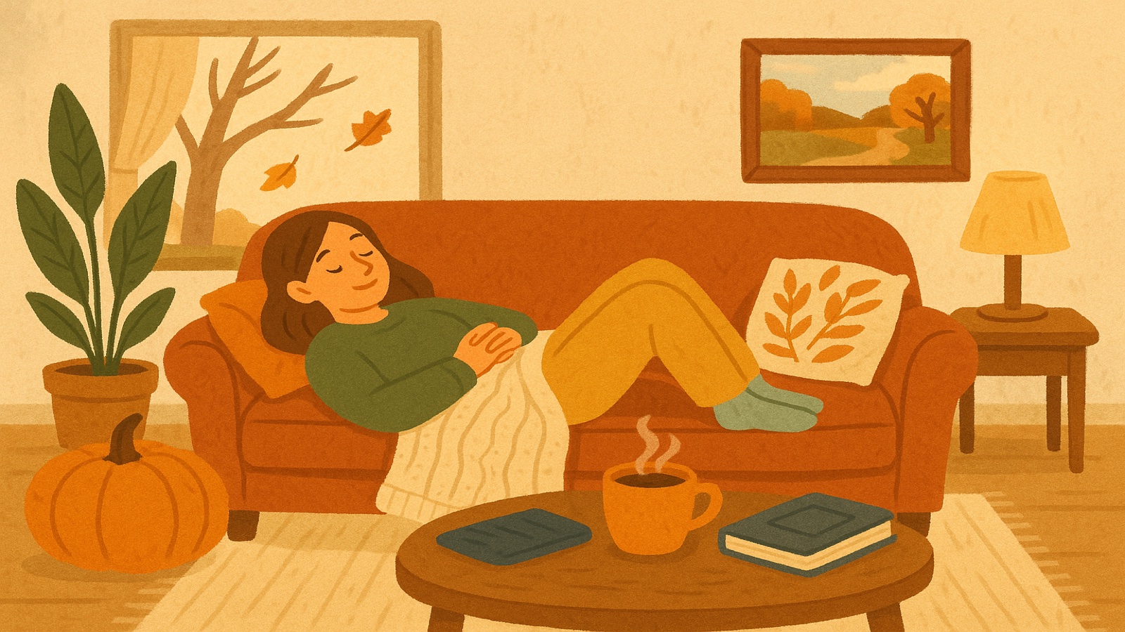 Cozy post-Thanksgiving kitchen scene suggesting a gentle return to workday energy