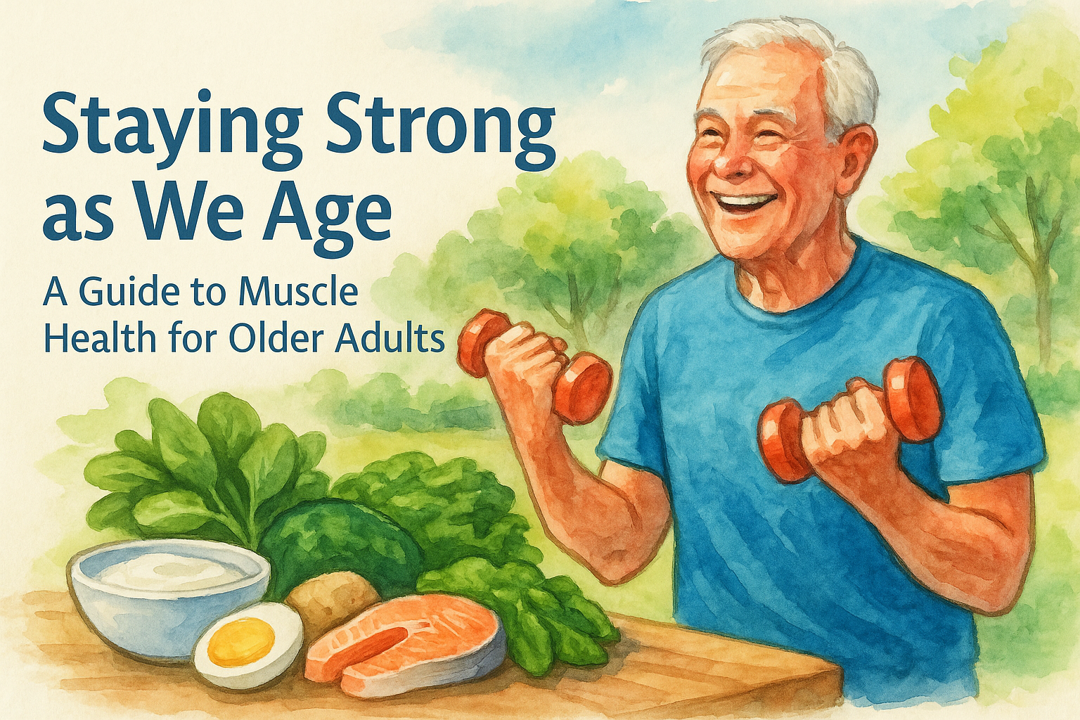 Older adult strength exercises and muscle-supporting foods