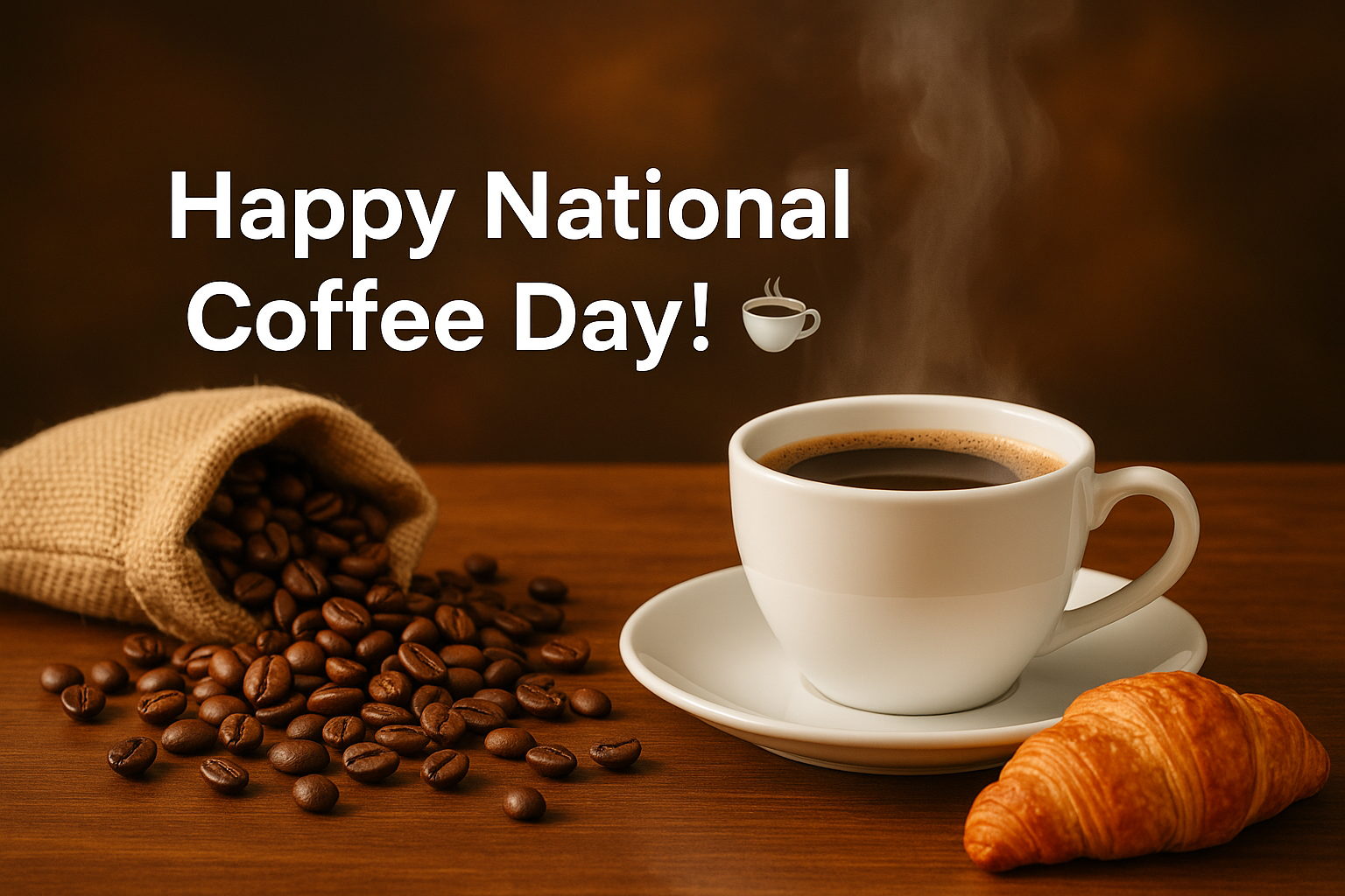 Real National Coffee Day celebration illustration