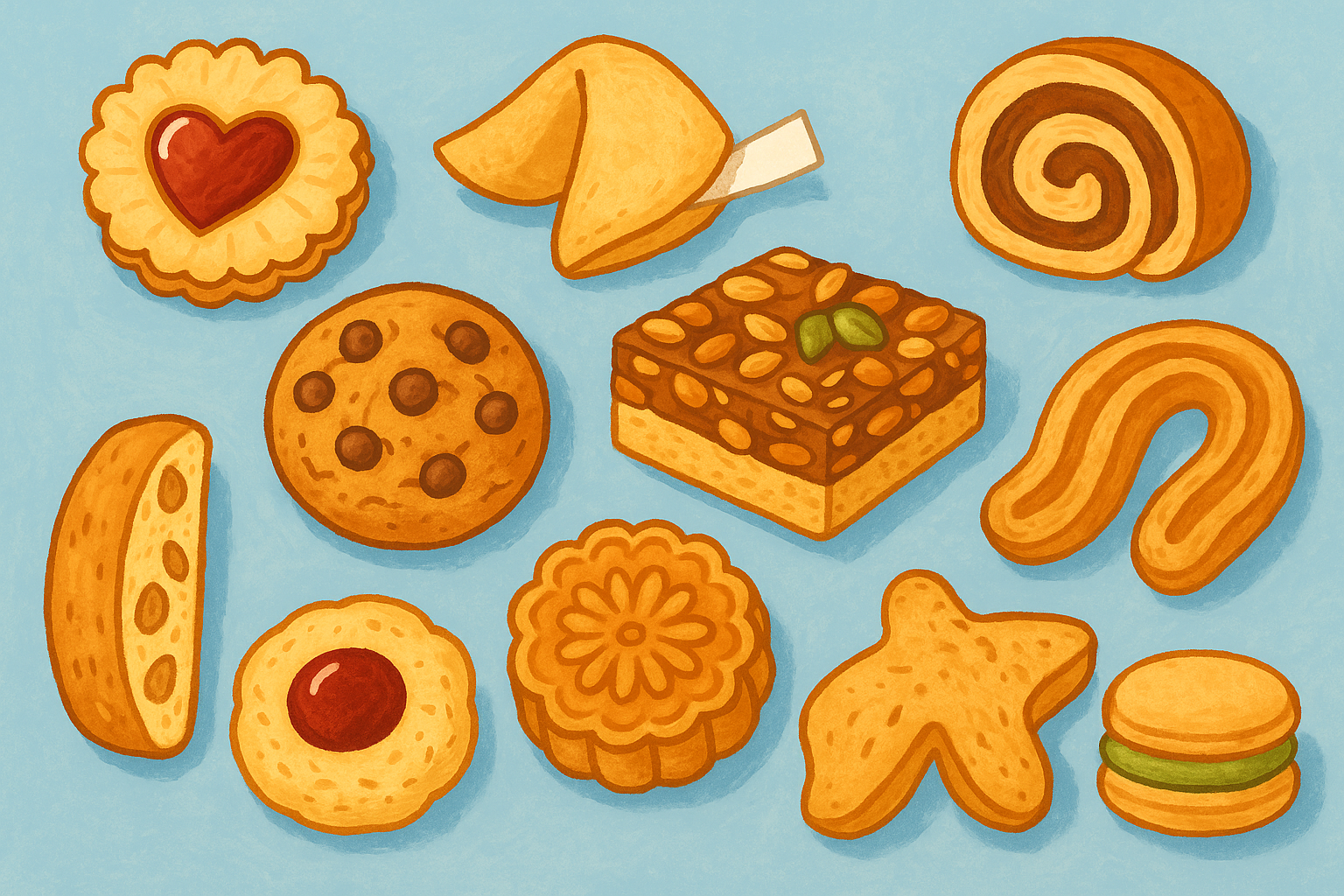 National Cookie Day illustration with fresh-baked cookies and food-smart baking tips