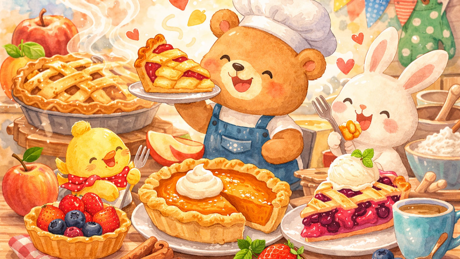 Pie Day illustration with golden crust pies and smart choosing tips for cozy celebration